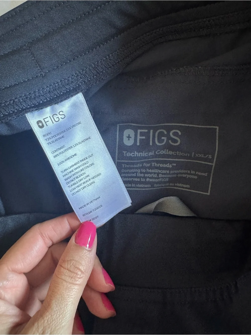 FIGS Men’s XXL Technical Collection Charcoal Gray Scrub Set Straight Leg